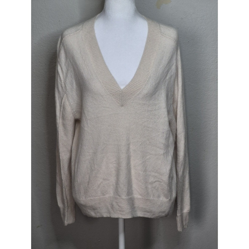 Madewell Women's Pale Pink Cashmere Sweater Size Small‎ Minimalist Cozy Classic